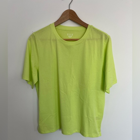 ELLE oversized Lime Green T-Shirt size small - Picture 3 of 6